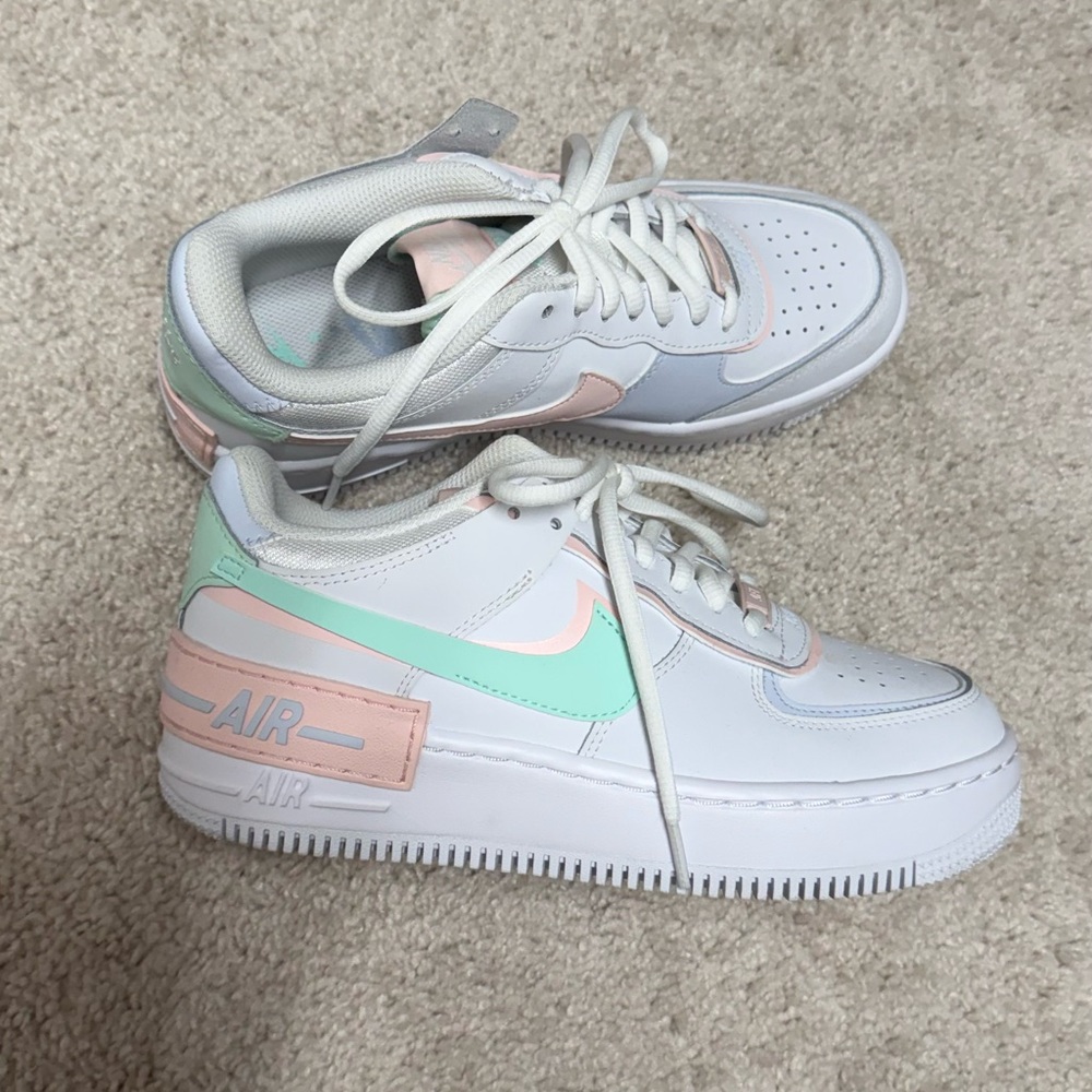 Nike Air Force 1 with Mint and Pink Accents